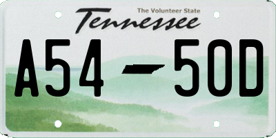 TN license plate A5450D