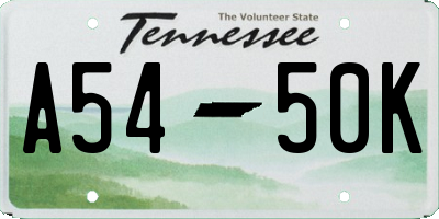 TN license plate A5450K