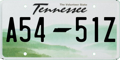 TN license plate A5451Z
