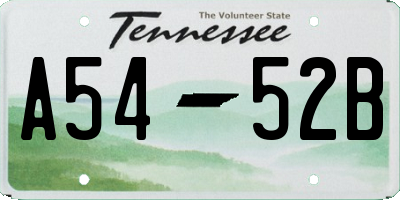 TN license plate A5452B