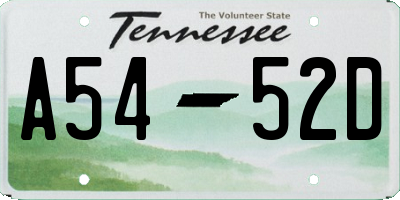 TN license plate A5452D
