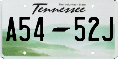 TN license plate A5452J