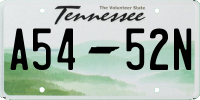 TN license plate A5452N