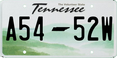 TN license plate A5452W