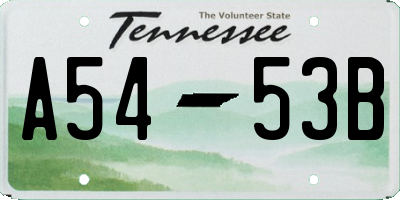 TN license plate A5453B