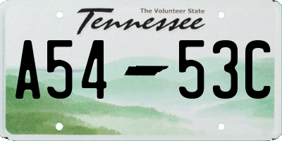 TN license plate A5453C