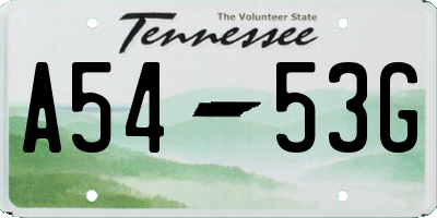 TN license plate A5453G
