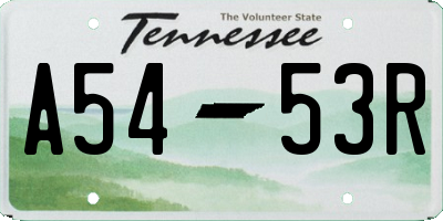 TN license plate A5453R