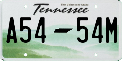 TN license plate A5454M