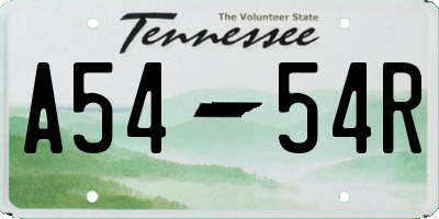 TN license plate A5454R