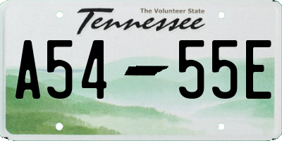 TN license plate A5455E