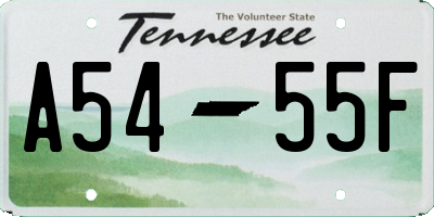 TN license plate A5455F
