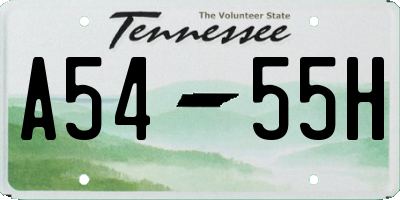 TN license plate A5455H
