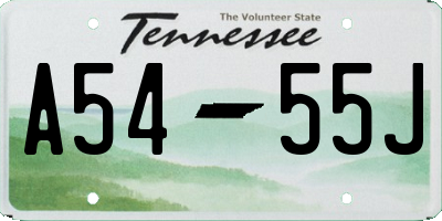 TN license plate A5455J