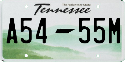 TN license plate A5455M