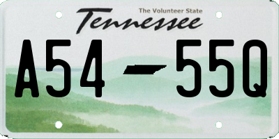 TN license plate A5455Q