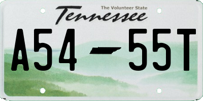 TN license plate A5455T