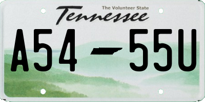 TN license plate A5455U