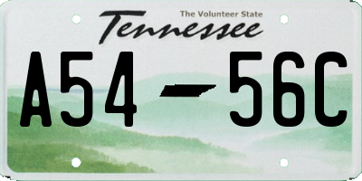 TN license plate A5456C