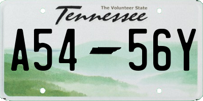 TN license plate A5456Y