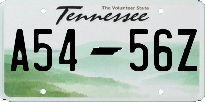 TN license plate A5456Z
