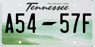 TN license plate A5457F