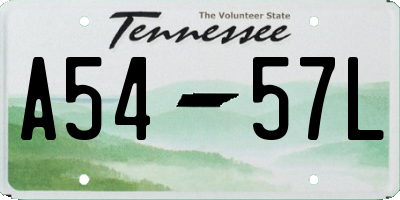 TN license plate A5457L