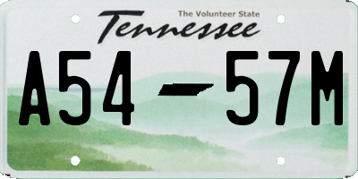 TN license plate A5457M