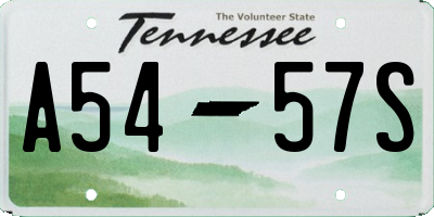 TN license plate A5457S