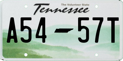 TN license plate A5457T