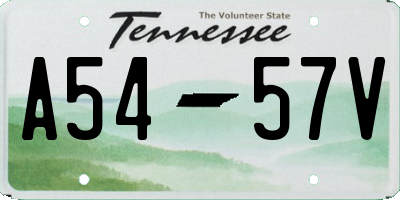 TN license plate A5457V