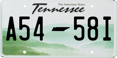 TN license plate A5458I