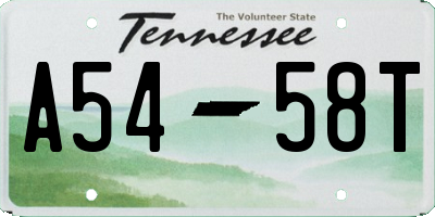 TN license plate A5458T