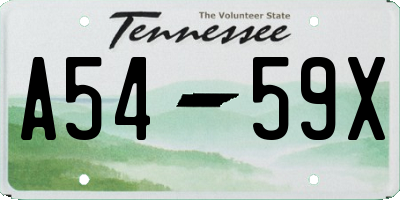 TN license plate A5459X
