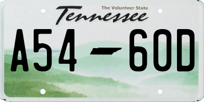 TN license plate A5460D