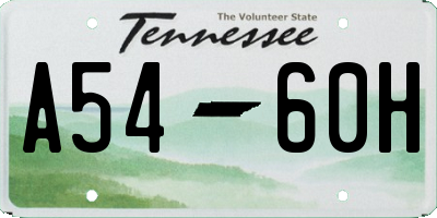TN license plate A5460H