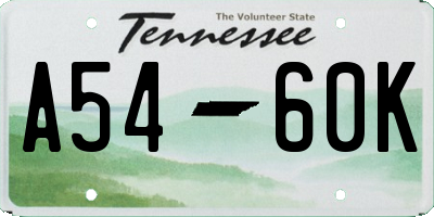 TN license plate A5460K