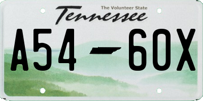 TN license plate A5460X