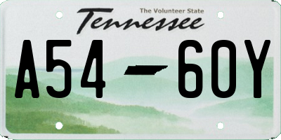 TN license plate A5460Y