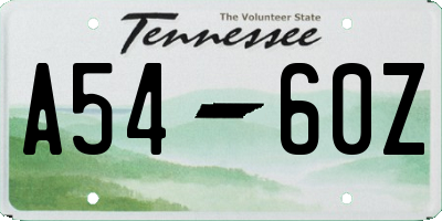 TN license plate A5460Z