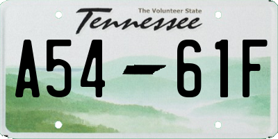TN license plate A5461F
