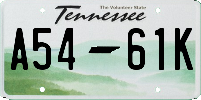 TN license plate A5461K