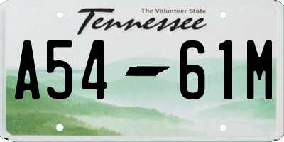 TN license plate A5461M