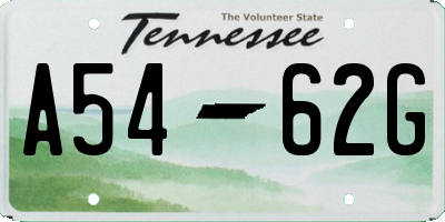 TN license plate A5462G