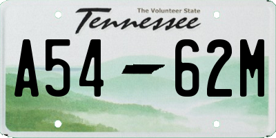 TN license plate A5462M