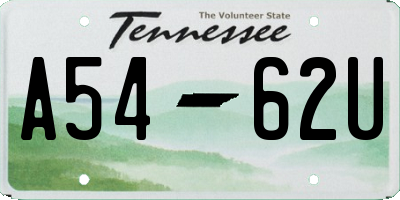 TN license plate A5462U