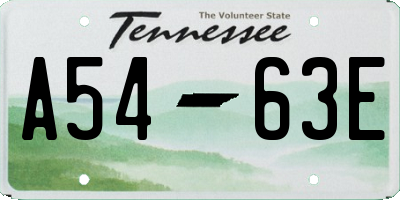 TN license plate A5463E