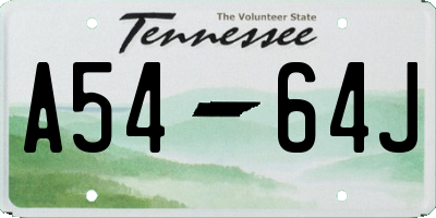 TN license plate A5464J