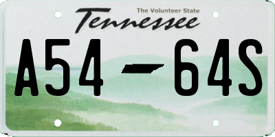 TN license plate A5464S
