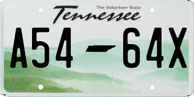 TN license plate A5464X